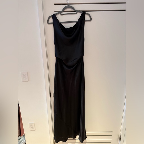 Norma Kamali Satin Black Dress - Picture 1 of 4